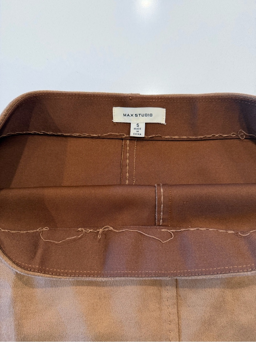 Brown Faux Suede A-Line Mini Skirt Size Small - Picture 5 of 5